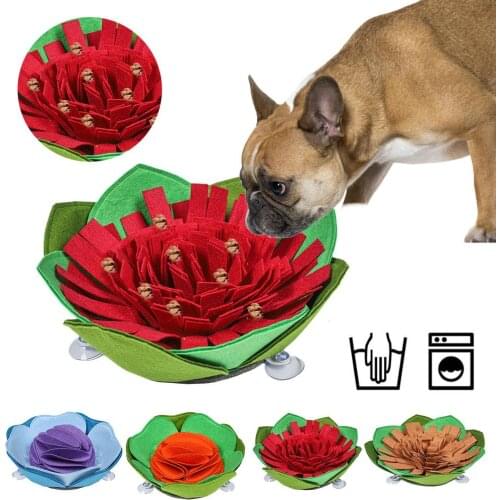 Interactive Pet Dog Toys Round Pet Sniffing Pad Washable Training Blanket Feeding Mat Piecing Multi-color Dog Toys