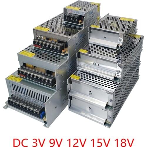 AC DC 3V 9V 12V 15V 18V Power Supply 3 9 12 15 18 V Volt 1A 2A 3A 5A 1-50A Transformers 220V TO 12V Switching Power Supply SMPS