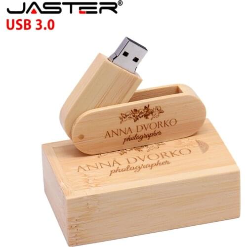 JASTER USB 3.0 free custom logo rotatable Wooden USB Flash Drive Pendrive Memory Stick pen drive 4GB 16GB 32GB 64GB usb creativo