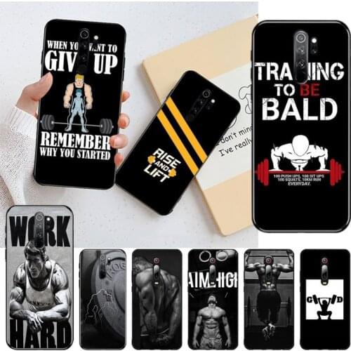 Bodybuilding Gym Fitness Bling Cute Phone Case for Redmi Note 9 8 8T 8A 7 6 6A Go Pro Max Redmi 9 K20