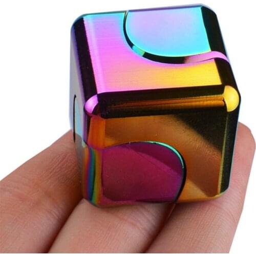 Colorful Spinning Fidget Spinner Stress Relief Toys Metal Hand Spinner Silent Magic Cube Spinner Anxiety Relief Gift for Adult