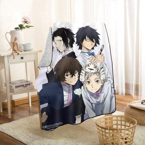 Cute Bungou Stray Dogs Throw Blanket Personalized Blankets On For The Sofa/Bed/Car Portable 3D Blanket For Kid Home Textiles