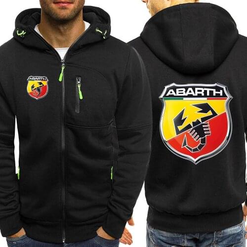 Mens Abarth brands Print Custom Punk Casual Gradient Color Hoodies Man Jacket Zipper Punk Mens Leisure Sports Sweatshirts