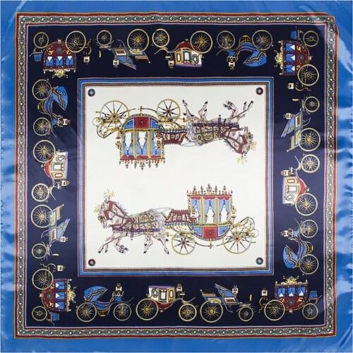 90CM New Silk Scarf Bandanna Office Kerchief Fashion Womens Tie Hair Scarf Large Square Scarf Shawl Female Neck Scarf