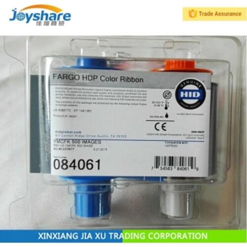 Original Fargo 084061 YMCFK Full Resin Geniune HDP5000 Card Printer UV Ribbon 500 Prints 1 Roll