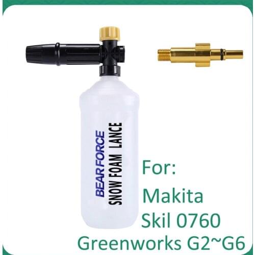 Snow Foam Lance High Pressure Soap Foam Gun Nozzle Foam Generator Bottle For Makita Skil Greenworks Pressure Washer