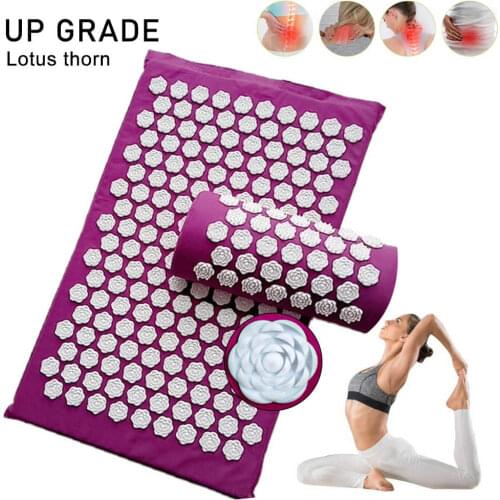 Massager Cushion Lotus Spike Acupressure Yoga Mat Body Care Neck Foot Relaxation Set Relieve Stress Back Pain Shiatsu Pillow Pad