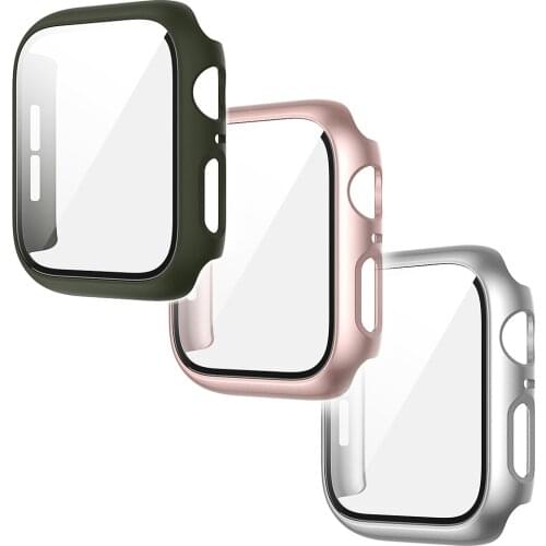 Full Screen Color Bumper Coverm For Apple Watch 6 5 4 3 2 40MM 44MM Case film For iWatch SE 42MM Protector Apple Watch