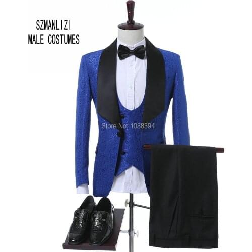 Latest Coat Pant Designs Men Formal Suit Prom Wedding Suits 2018 New Arrival Royal Blue Tuxedo Groomsmen Best Man Suit 3 Pieces