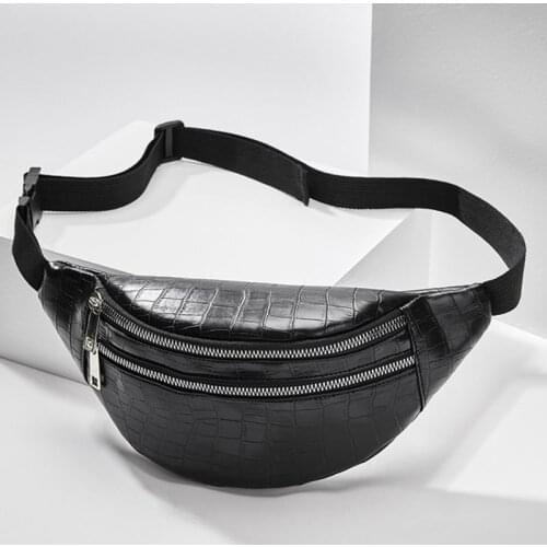 Women Crocodile Pattern Waist Fanny Pack Belt Pouch Travel Hip Bum Shoulder Bag 20CA