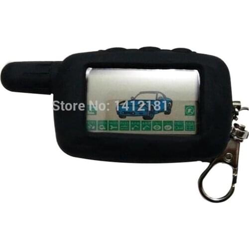 Russian A9 LCD Remote Control Keychain For Starline A9 A8 A6 KGB FX5 FX 5 FX-5 LCD Remote Key Two Way Car Alarm + Silicone Case