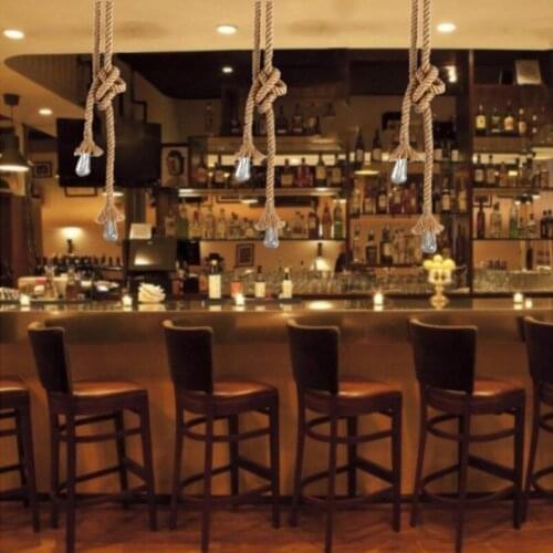 Retro Decorative Rope E27 Hanging Lamp Holder 1m 2m Socket E27 Lamp Base Bulb Holder Chandelier Connector Adaptor Cable