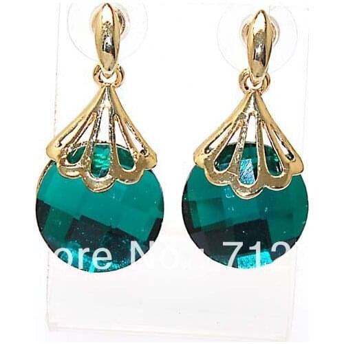 Miasol Gold Color Plating Simple Austrian Crystal Dangle Earrings For Women Shinning Drop Earring Female Jewelry