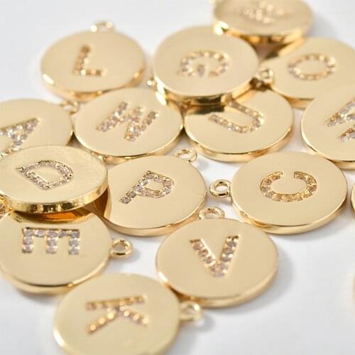 26PCS,26 Letter Charms for Jewelry Making Supplies Charm Accessories Finding Diy Bracelet Necklace Earring copper Mosaic CZ 1pcs