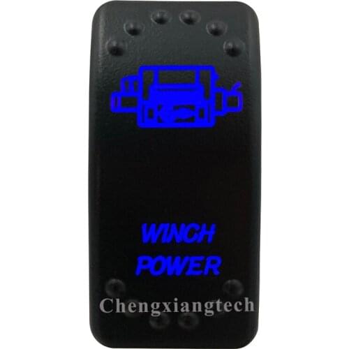 Blue Led Laser Engraving- WINCH POWER- Rocker Switch 5 Pin on off 12v 24v SPST for Car Boat Truck RV