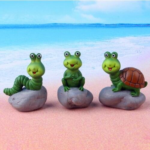 Fairy Garden Accessories Cute Miniature Turtle Frog Caterpillar for Micro Landscape Decoration Plant Pots Bonsai Decor