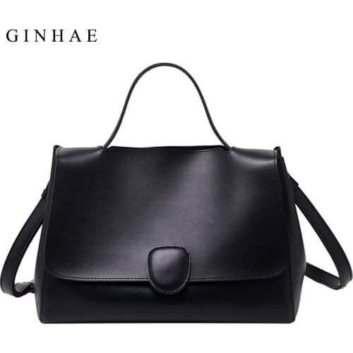 Vintage Winter Handbag For Women 2021 PU Leather Messenger Bags Luxury Designer Shoulde Bag Travel Large Capacity Top-Handle Bag