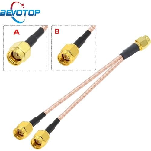 RP SMA Male / SMA Male Plug Y Type Splitter Combiner WIFI Antenna Extension Cable RG316 RF Coax Pigtail Jumper