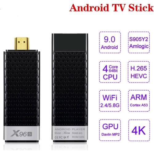 New X96S Mini PC Android 9.0 TV Box Amlogic S905Y2 DDR4 4GB RAM 32GB ROM TV Stick 5G WiFi Bluetooth 4.2 4K HD Smart Media Player