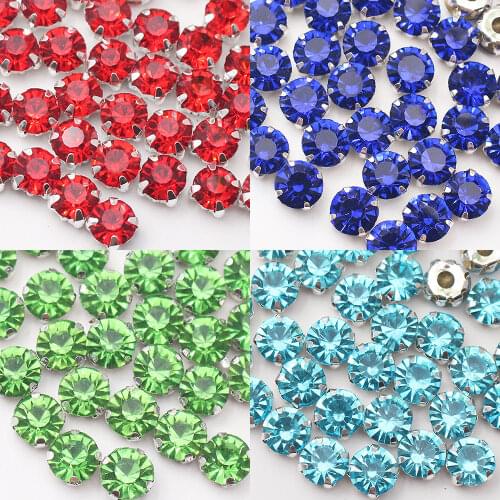Top Claw Cup Rhinestones Silver base Crystals Stones Non Hotfix DIY Garment Accessories Sewing Rhinestones For Clothes Gems