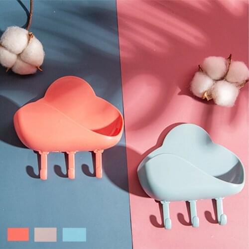 Cloud Shape Soap Storage Box Punch-free Key Holder Home Storage Dishs Bathroom Kitchen Holder Tray Accessories Bathroom Gadgets