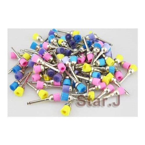 100Pcs/Bag Brand New Dental Lab Materials Color Nylon Latch Flat Polishing Polisher Prophy Cup Brushes Dentist Products