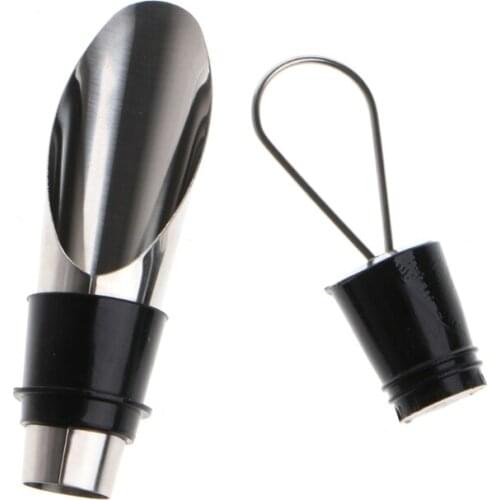 2-In-1 Stainless Steel Wine Stopper Sealed Cap Funnel Spout Pourer Pouring Tool for kitchen accessories