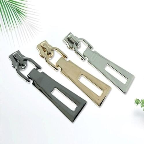 20 pieces handbags metal hardware accessories large trapezoidal double-section pull tab zinc alloy nylon zipper sliders pullers