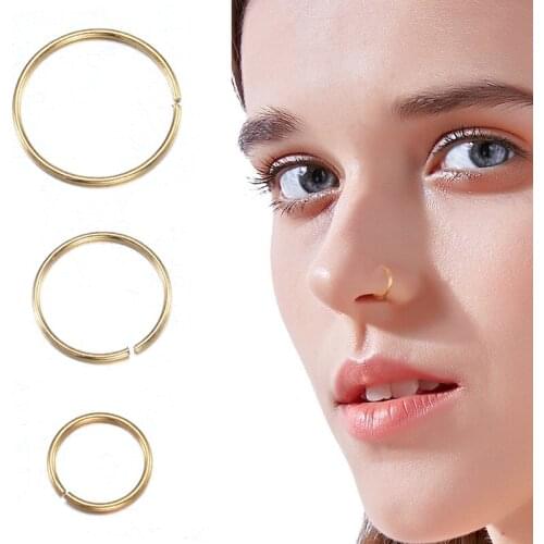 2021 O/U Shaped Fake Nose Stud Ring Hoop Septum Rings Stainless Steel Nose Piercing Fake Piercing Oreja Pircing Jewelry