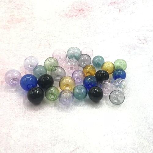 5pcs/lot 14mm mix color hollow glass ball with one hole round orb bubble vial pendant glass globe orbs jewelry findings beads