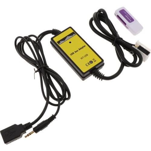 Aux Interface, USB/AUX Mp3 Player Adapter Car Digital Music CD Changer 3.5mm for VW Jetta, MK5, Golf, Passat