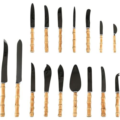 Bamboo Root Handle Envelope Fruit Steak Dinner Knife Dessert Bread Cake Server Cutter Cream Jam Cheese Butter Spatula Spreader