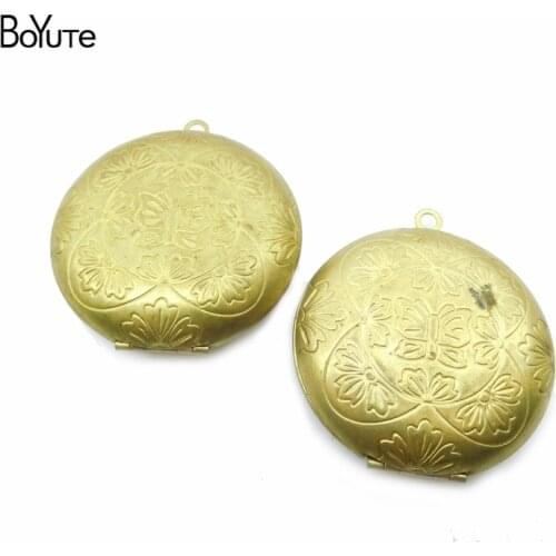 BoYuTe (20 Pieces/Lot) 50MM Big Locket Brass Locket Pendant Materials Handmade Diy Jewelry Accessories Wholesale