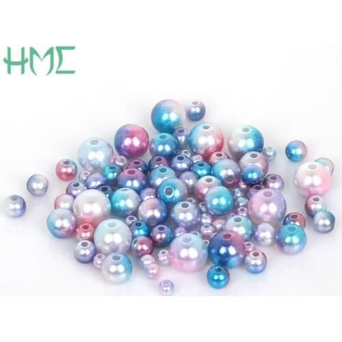 4 6 8 10mm Multi-color Plastic ABS Loose Imitation Pearl Charms Beads For Jewelry Making Necklace Women Bracelet Decoration