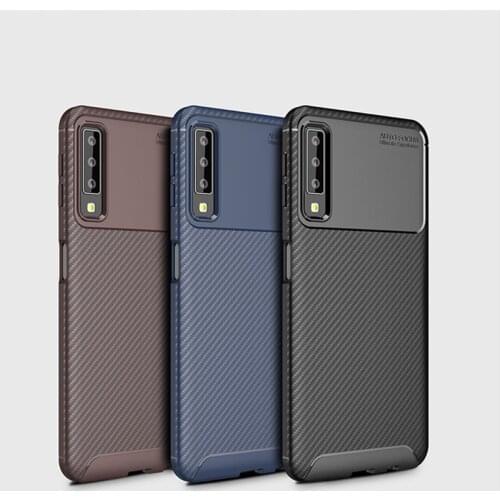 Carbon Fiber Case For Samsung A7 2018 A750 Case Silicone TPU Skin Back Cover Phone Case For Samsung Galaxy A7 2018 A750F Covers