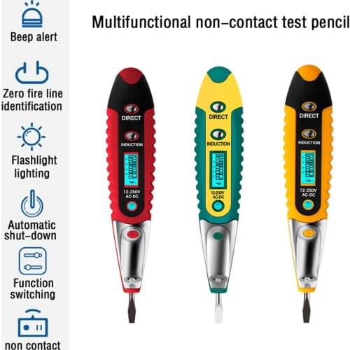 Digital Test Pencil Tester Electrical Lcd Display Screwdriver Detector Test Pen Dc 12-250v For Electrician Tools