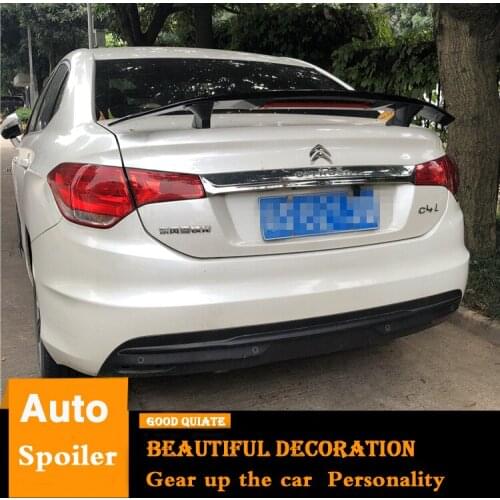 For Citroen C4L Spoiler Sport ABS Plastic Material Car Rear Wing Trunk Rear Spoiler With Led Light Fit 2014/2015/2016/2017/2018