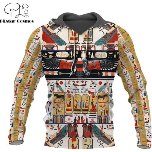 Ancient Egypt Ankh And Symbol 3D All Over Printed Men Hoodie Unisex Deluxe Sweatshirt Zip Pullover Casual Jacket Tracksuit KJ344