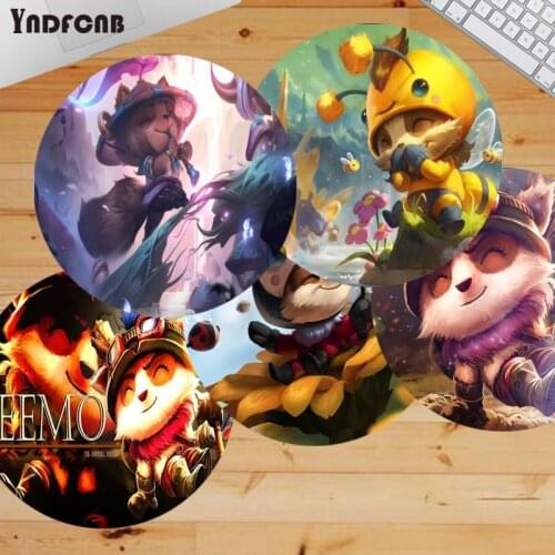 YNDFCNB League of legends Teemo Customized laptop Gaming round mouse pad Anti-Slip Laptop PC Mice Pad Mat gaming Mousepad