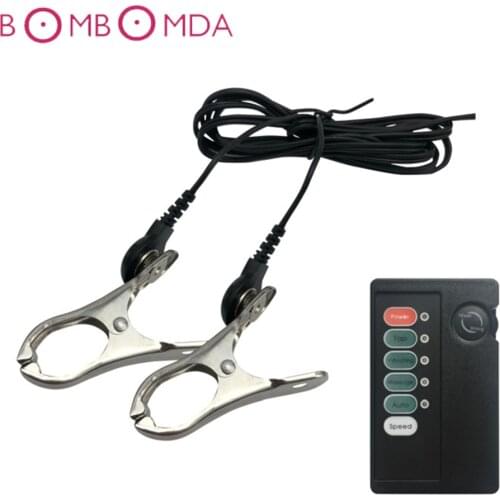 Electric Shock Nipple Clip Adult Sex Product Metal Milk Clip Female Breast Clitoris Clip Massage Sex Toys For Couples lover Game