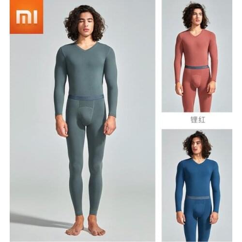 Xiaomi Thermal Underwear Set Couple Winter Thermal Clothing Undershirt Womens Slim Bottoming Autumn Long Sleeve Trousers Suit