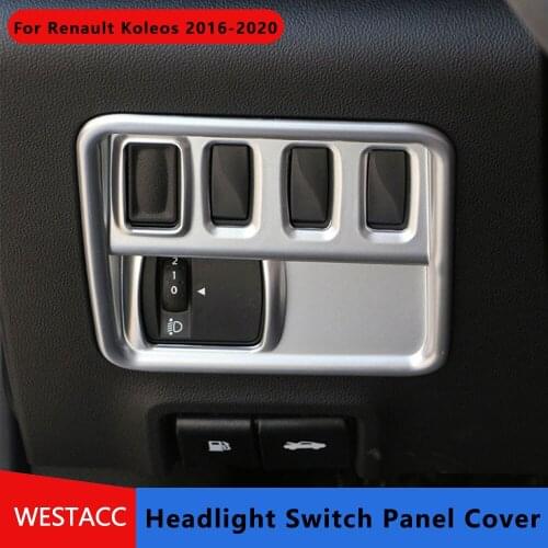 ABS Car Headlight Lamp Switch Panel Cover Decoration Sticker Trim for Renault Koleos 2016 - 2020 Interior Accessories