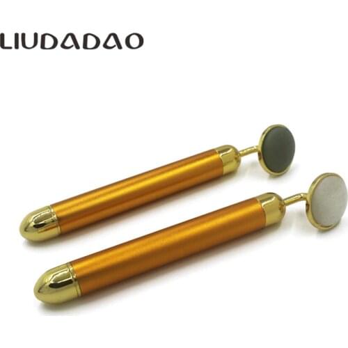 LIUDADAO 24K Natural Stone Vibration Facial Beauty Roller Massager Stick Lift Skin Tightening Wrinkle Bar With Gifts Box