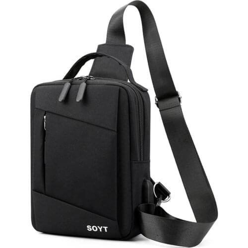 USB Multifunction Crossbody Bag For Men Shoulder Messenger Bags Male Waterproof Short Trip Chest Bag Pack Handbag And Purse