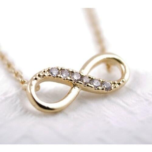 Fashion -color plated Tiny Infinity Necklace Pendant Necklace for women