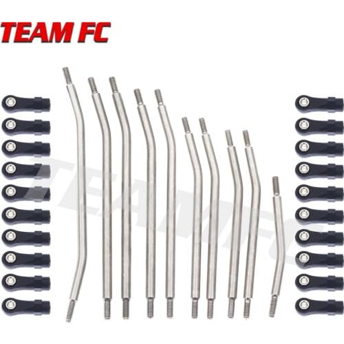 Metal Link Set Sturdy Vehicle Linkage 5mm Steering Rod with Nylon End for 1/10 RC Crawler Car Axial SCX10 II 90046