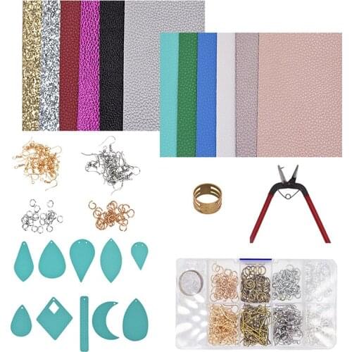 Newest Leather Earrings Jewelry Set Christmas Earrings Making Kits DIY Handmade Material For Women Making Earings Suit Gift