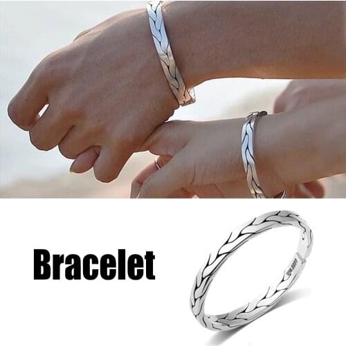 Newly Handcrafted Braided Open Bracelet for Couple Vintage Style Hand Chain Jewelry Gift