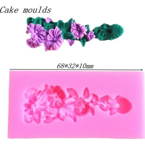 Wholesale Silicone mold K404 Mini Flower leaves shape Sugar craft mold Fondant cake mold Decoration DIY tools