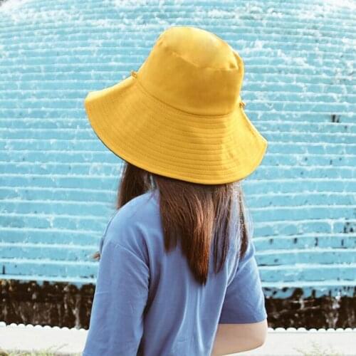 Spring Double Sided Sun Hat Women Fashion Wide Brim Beach Summer Folding Outdoor Bucket Hats Fisherman Caps Panama PJ102